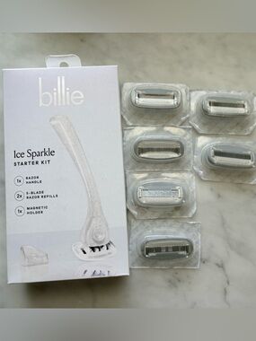 *BRAND NEW* Billie Ice Sparkle Razor Starter Kit + SIX EXTRA BLADES (8 total)